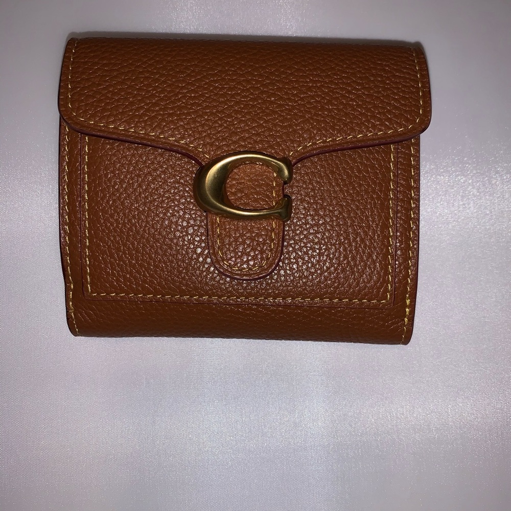 Brown leather pebble Tabby wallet.